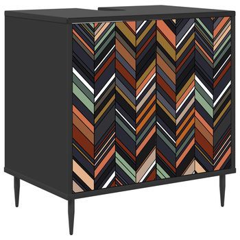 Mueble De Cuarto De Baño Ommen Roble Negro 60 X 40 X 61 Cm Vidaxl