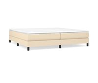 cama box spring con colchon tela color crema 200x200 cm