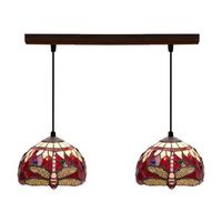 colgante de techo tiffany regleta  belle rouge d-20cm x2