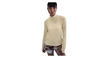 Camiseta 1 4 zip nike trail yellow  mujer