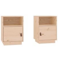 mesitas de noche 2 uds 40 x 34 x 55 cm madera maciza de pino marron dec034806