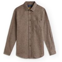 portuguese flannel camisa manga larga abstract pied poule shirt - navy para hombre