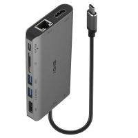 dock station lindy 43323 usb-c hdmi displayport 4k sd ethernet power delivery 100w