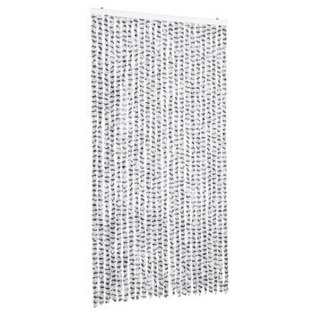 Cortina Antimoscas Chenilla Gris Claro Y Gris Oscuro 100x230 Cm