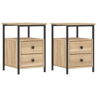 mesitas noche 2 uds madera ingenieria roble sonoma 34x355x50cm vidaxl