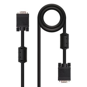 Nanocable Cable SVGA con Ferrita HPDB15 Macho/Macho 6m Negro