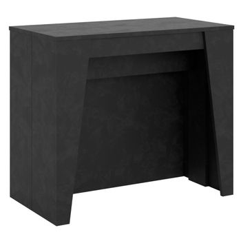 Consola extensible 90x48/296 cm efecto madera antracita espatulado