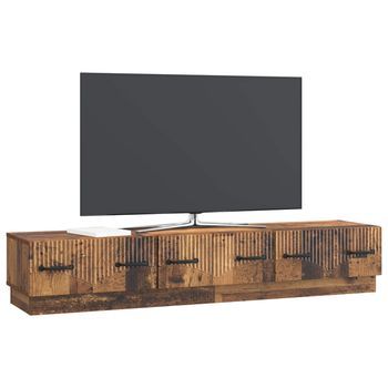 Mueble De Tv | Mueble De Salón | Gabinete De Tv Con Cajón Madera Envejecida 147 X 34,5 X 27 Cm