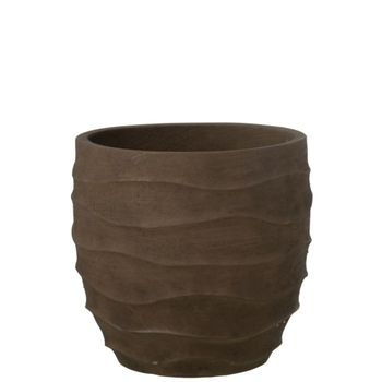 Macetero exterior de cerámica marrón 40,5 x 40,5 x 38 cm
