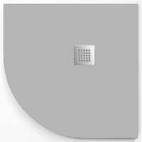 plato de ducha onda curve ceniza 90x90 cm radio 50 rejilla inox