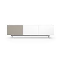 mueble tv 3 puertas melamina blanco-arena patas blanco 52x180x44 cm
