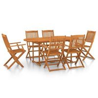 juego comedor de jardin 7 pzas madera maciza acacia 180x90x75cm vidaxl