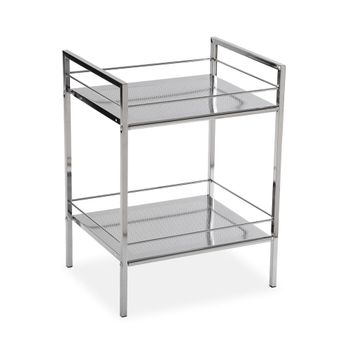 Mueble de baño con 2 estantes en acero plateado