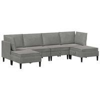 juego de muebles de salon 6 uds gris claro terciopelo vidaxl