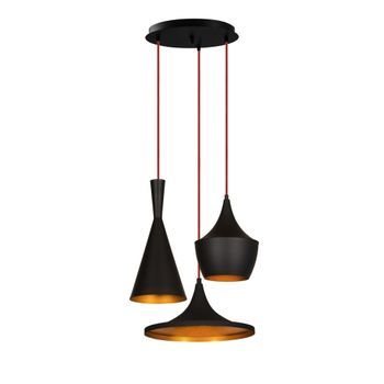 Lámpara De Techo Elmas-3556 Oro Negro Metal Diámetro 51x130 Cm