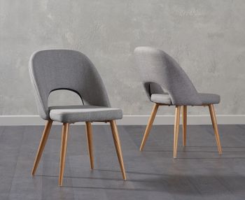 Halifax Grey Fabric Dining Chairs - Grey