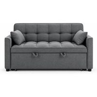 dupi sofa cama avis de 139x100x80 cm  sofa convertible en cama de 120x190 cm  2 plazas  gris