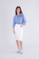 falda vaquera estilo toro con abertura frontal off white 26