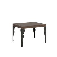 mesa extensible 80x120204 cm paxon nogal estructura antracita