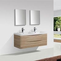 mueble lavabo   lavabo doble 120 cm montado - roble claro piacenza