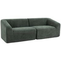 homcom sofa 3 plazas en chenilla 225 cm sofa de salon acolchado moderno con asiento ancho cojin con muelles verde oscuro   aosom espana