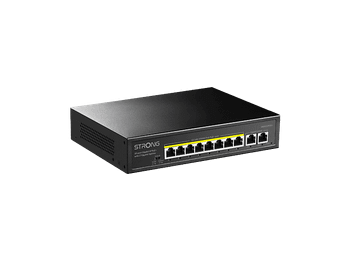 Switch - Strong SW8010POE+, 20 Gbps, 8x POE, 2x Enlace ascendente Ethernet, Negro