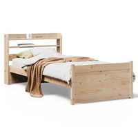 cama individual  estructura de cama con cabecero madera maciza de pino 90x200 cm cfw27787