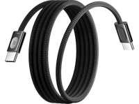 cable usb - baseus frostcore tipo-c a tipo-c 200 cm 100w carga inteligente ultrarrapida trenzado de nylon doble control termico negro cluster