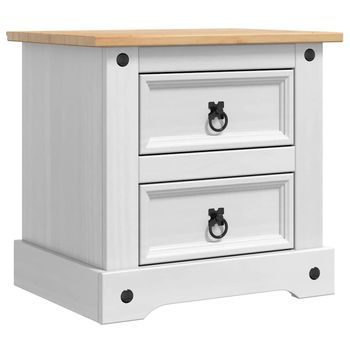 Mesita De Noche Corona 53 X 39 X 47 Cm Madera De Pino Macizo Vidaxl