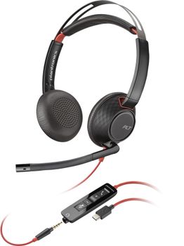POLY 805H3AA auricular y casco Auriculares Alámbrico Diadema Oficina/Centro de llamadas USB Tipo C Negro