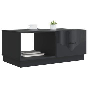 Mesa De Café - Mesa De Centro - Mesa Baja Negro 90 X 50 X 37 Cm Madera De Ingeniería