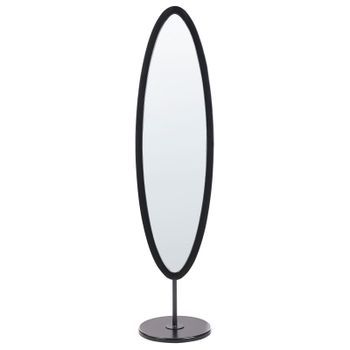 Espejo De Pie De Estilo Escandinavo Con Marco De Mdf Decorativo Negro Louvigny