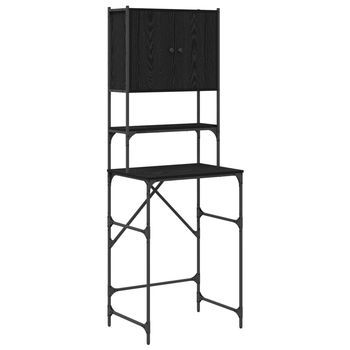 Armario Para Lavadora Roble Negro 68 X 48,5 X 194 Cm Vidaxl