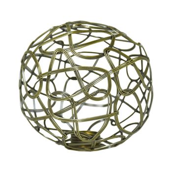 Tulipa kripton esferica de metal cuero d.10.5xalt.10.5cm, para g9 (rosca)