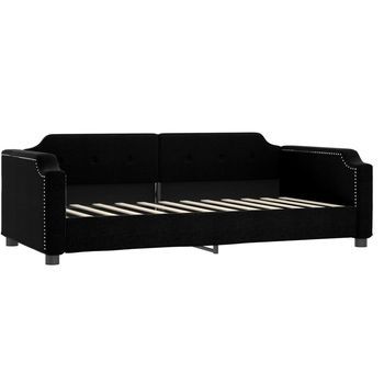 Cama Para Adulto | Cama Individual | Sofá Cama Sin Colchón Tela Negro 100x200 Cm