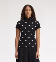 fred perry para mujer sg3104 polo de lunares negro 34 casual algodon manga corta