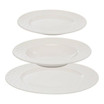 Paloma Vajilla 12 Pieza(s) Blanco D27.2xh2.2cm - Atmosphera Createur D'interieur