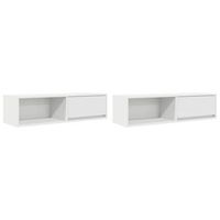 muebles de tv 2 uds  mueble de salon  mesa de tv blanco 100x31x255 cm madera de ingenieria