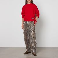 ganni future wool-blend oversized o-neck jumper - lxl