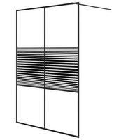 mampara de ducha vidrio esg transparente negro 140x195 cm vidaxl