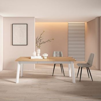 Mesa comedor efecto madera roble 194x90x75cm
