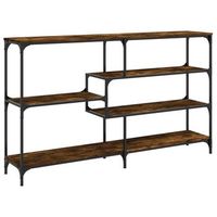 mesa consola madera de ingenieria roble ahumado 160x32x95 cm vidaxl
