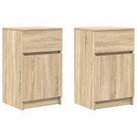 mesitas noche 2 uds madera ingenieria roble sonoma 39x35x65 cm vidaxl