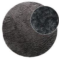 alfombra de pelo largo silvana antracita 80 cm redondo