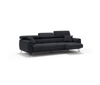 caravaggio sofa de 3 plazas extensibles con reposacabezas ajustables en tejido impermeable 244 cm negro