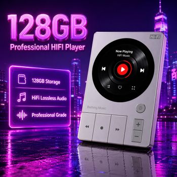 Reproductor MP3 HiFi Famue de 128GB, ESS9018 Dual-DAC DSD256 32bit/192KHz Sin Pérdidas, Botones Estilo Piano, Reproductor de Audio Digital para Audiófilos
