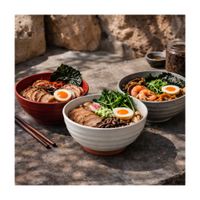4 cuencos de ramen gres de colores reactivos terra cotta