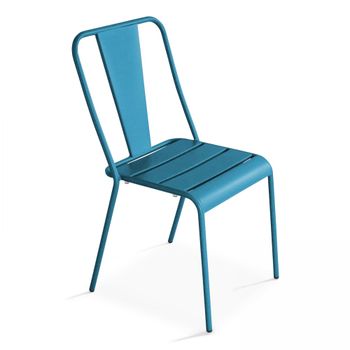 Silla de metal azul pacífico