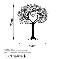 decoracion pared de metal arbol del amor negro 59x70 cm