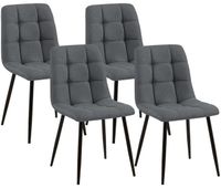 set de 4 sillas de comedor tilde tela gris 55x45x84 cm